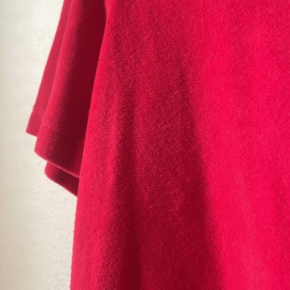 Vintage No Boundaries red velour mock neck short sleeve blouse - Picture 4 of 5